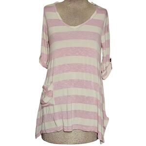 Blu Pepper Stripe Knit Sweater Size Medium